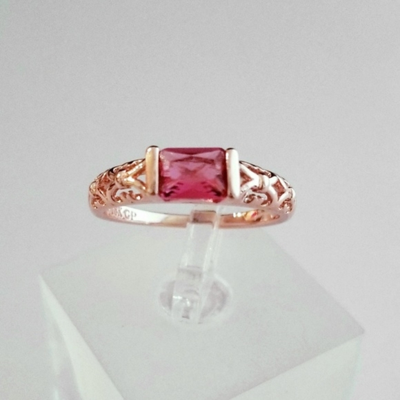 18k Red Horizontal Filigree Band